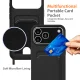 Silikona vāciņš iPhone 18 Pro / 17 Pro ar karšu kabatu un siksniņu, melns