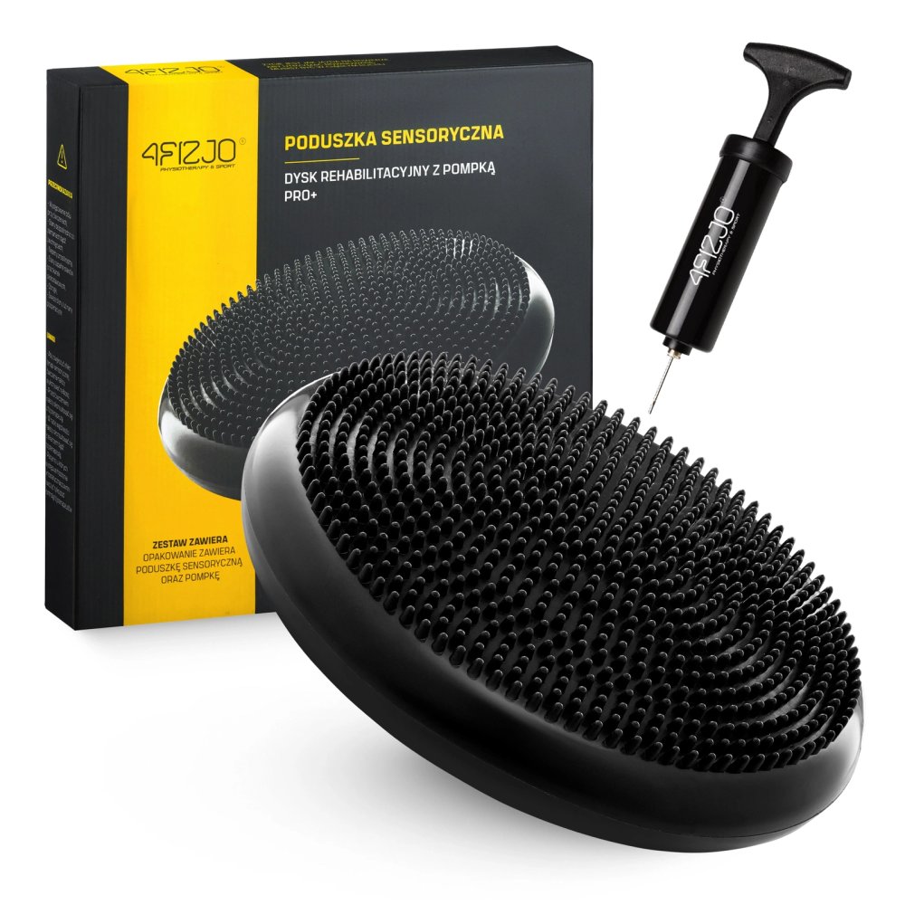 Балансировочная подушка 4FIZJO PRO+ для фитнеса 33 см, черная (3)