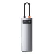 Baseus Metal Gleam 8in1 USB-C Hub - USB-C PD 100W 1x HDMI 4K 30Hz 1x SD and microSD card reader 3x USB-A 3.2 1xRJ45 -...
