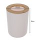 Ruhhy 6-Piece Bathroom Accessory Set, White / Bamboo