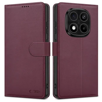 Xiaomi Poco X7 / Redmi Note 14 Pro+ Plus / Redmi Note 14 Pro Tech-Protect Wallet Book Case Cover, Burgundy | Чехол...