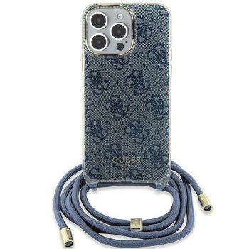 Apple iPhone 15 6.1'' Guess Crossbody Cord 4G Print Case Cover, Blue | Telefona Maciņš Vāks Apvalks Bampers