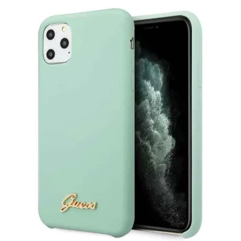 Чехол Guess Silicone Vintage Gold Logo для iPhone 11 Pro, зеленый