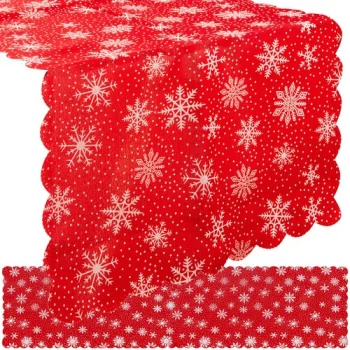 Ruhhy Ziemassvētku galda celiņš, 150x35cm, sarkans/balts
