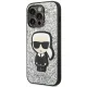 Karl Lagerfeld Glitter Flakes Ikonik vāciņš iPhone 14 Pro Max - Sudraba