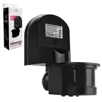 Maclean MCE25 B/B Kustības un krēslas sensors, 180°, 1200W, Melns