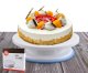Rotating Cake Stand for Decorating and Serving, 28 cm, White