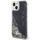 Чехол Guess для iPhone 14 Liquid Glitter Marble, черный