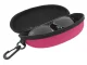Hard Shell Glasses Case with Zipper and Clip, Pink