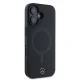 Mercedes iPhone 16 Case Plain Smooth Leather MagSafe, Black