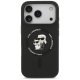 Karl Lagerfeld iPhone 17 Pro vāciņš Silicone Karl & Choupette Ring MagSafe, melns