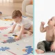 Divpusējs spēļu putu paklājs bērniem, saliekams bērnu istabas grīdas paklājiņš NICEKIDS, 200x150cm,...