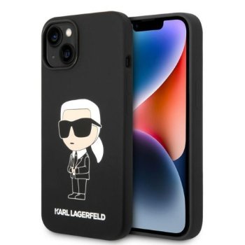 Karl Lagerfeld Silicone Ikonik Case for iPhone 14 Plus / 15 Plus - Black