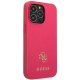 Guess Saffiano 4G Small Metal Logo vāciņš iPhone 13 / 13 Pro, rozā