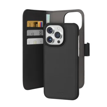 Чехол-книжка Puro для iPhone 15 Pro Max Wallet Detachable MagSafe, черный