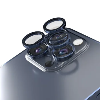 Etteri kameras aizsargstikls iPhone 15 Pro / 15 Pro Max, zils