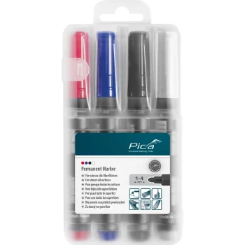 Перманентный маркер Pica 1-4 мм, ассорти с Instant-White