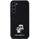 Karl Lagerfeld Silicone Karl & Choupette Metal Pin Case for Samsung Galaxy S23+ Black