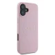 Guess Grained Gold Ring MagSafe Case for iPhone 16 Plus - Pink