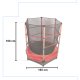 Dārza bērnu batuts ar drošības tīklu 165x160cm, Sarkans | Garden trampoline for children with safety net