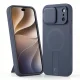 Tech-Protect Kevlar Aura MagSafe vāciņš priekš iPhone 17 Pro / 18 Pro ar statīvu, tumši zils