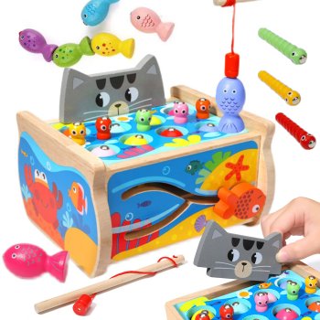 Cat Magnetic Fishing Game Educational Dexterity Toy Jhtoy-558