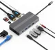Адаптер Extra Digital USB-C 12-в-1 (2x HDMI, VGA, LAN, USB, SD, PD 100W), серый
