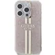 Guess iPhone 14 Pro Max vāciņš IML 4G Gold Stripe, rozā