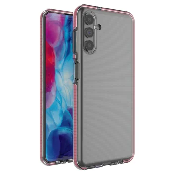 Vāciņš Samsung Galaxy A13 5G telefonam Spring Case ar krāsainu rāmi, 1 mm, gaiši rozā