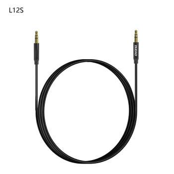 AUX kabelis Dudao L12S 3.5 mm mini jack 1 m 3 kontaktu stereo, melns