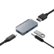 Tech-Protect V6 4in1 USB-C centrmezgls (HDMI, USB-A, PD 100W, Audio) - Pelēks