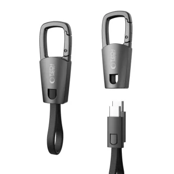 Кабель Tech-Protect Ultraboost DNA USB-C брелок PD 60W 17см, серый