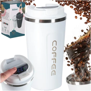 Travel Mug with LED Temperature Display 500ml, White