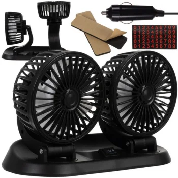 Xtrobb 00023222 Dual Car Fan 12V, Black