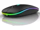 Bezvadu optiskā 2.4 GHz Bluetooth slim datora pele klēpjdatoram, melna