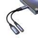 Joyroom SY-C02 2-in-1 USB-C uz USB-C un 3.5mm audio adapteris, melns