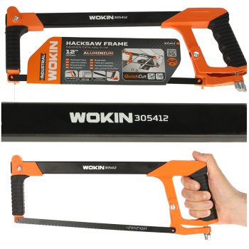 Metal hacksaw with aluminum handle, adjustable blade, 300 mm, WOKIN