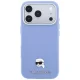 Karl Lagerfeld Grained Karl Head Metal MagSafe vāciņš iPhone 18 Pro / 17 Pro, gaiši zils