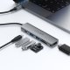 USB-C хаб Acefast J18 6-в-1 (HDMI 4K, PD 90W), серый