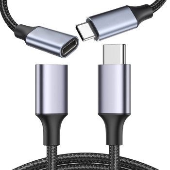 USB-C удлинитель 2 м в оплетке – быстрая зарядка и передача данных