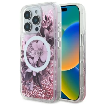 Guess GUHMP16LLFMWTP iPhone 16 Pro 6.3" розовый/розовый жесткий чехол Liquid Glitter...