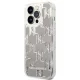 Чехол Karl Lagerfeld Liquid Glitter Monogram для iPhone 14 Pro, серебристый