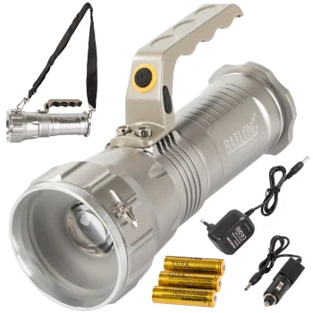 Spēcīgs militārais LED lukturis ar zoom, Bailong CREE XM-L T6, modelis 677