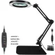 Galda kosmētiskā LED lampa ar lupu, melna