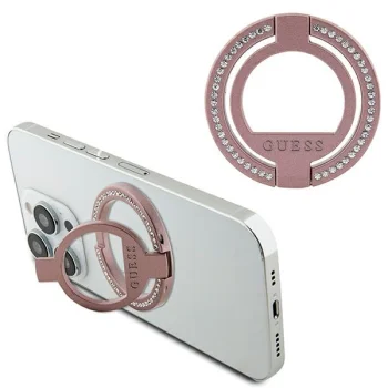 Guess MagSafe Кольцо-подставка GUMRSALDGP розовое/розовое со стразами