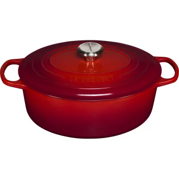 Le Creuset Signature Oval Cast Iron Casserole 31 cm 6.3 L, Cerise