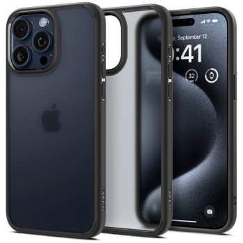 Spigen iPhone 15 Pro vāciņš Ultra Hybrid, caurspīdīgs melns