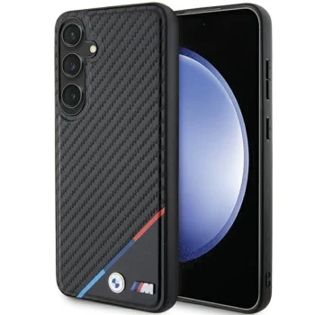 BMW Samsung Galaxy S24 Case Carbon Tricolor Line MagSafe, Black