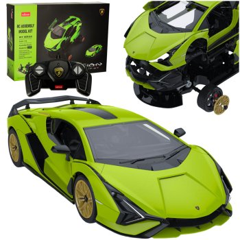 Радиоуправляемая машина конструктор Rastar 97400 Lamborghini Sian 1:18, зеленый