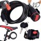 Bike Lock with Key – Strong Steel Cable Security, Black